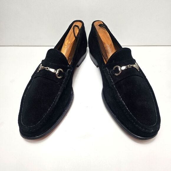 Allen Edmonds Lucca Black Suede Horsebit Loafer Slip On Shoes Size 13 - Picture 1 of 13